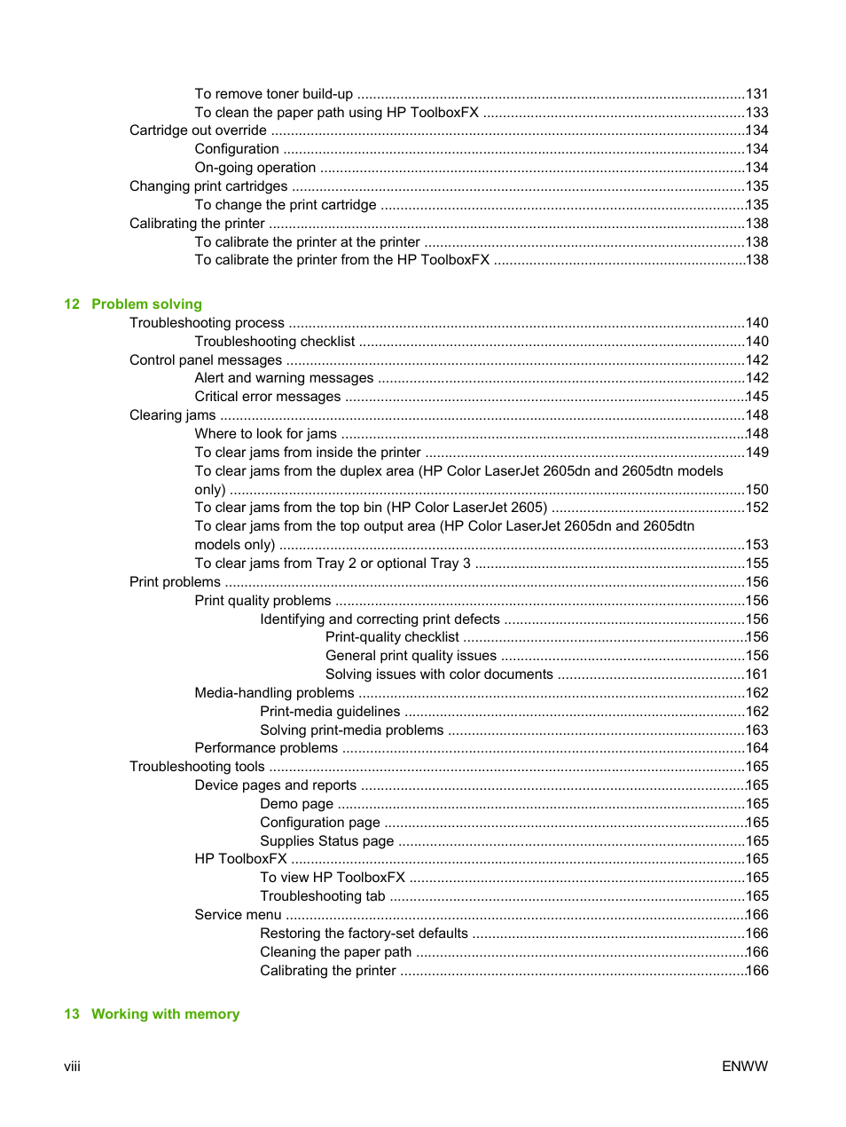 HP 2605dtn User Manual | Page 10 / 228