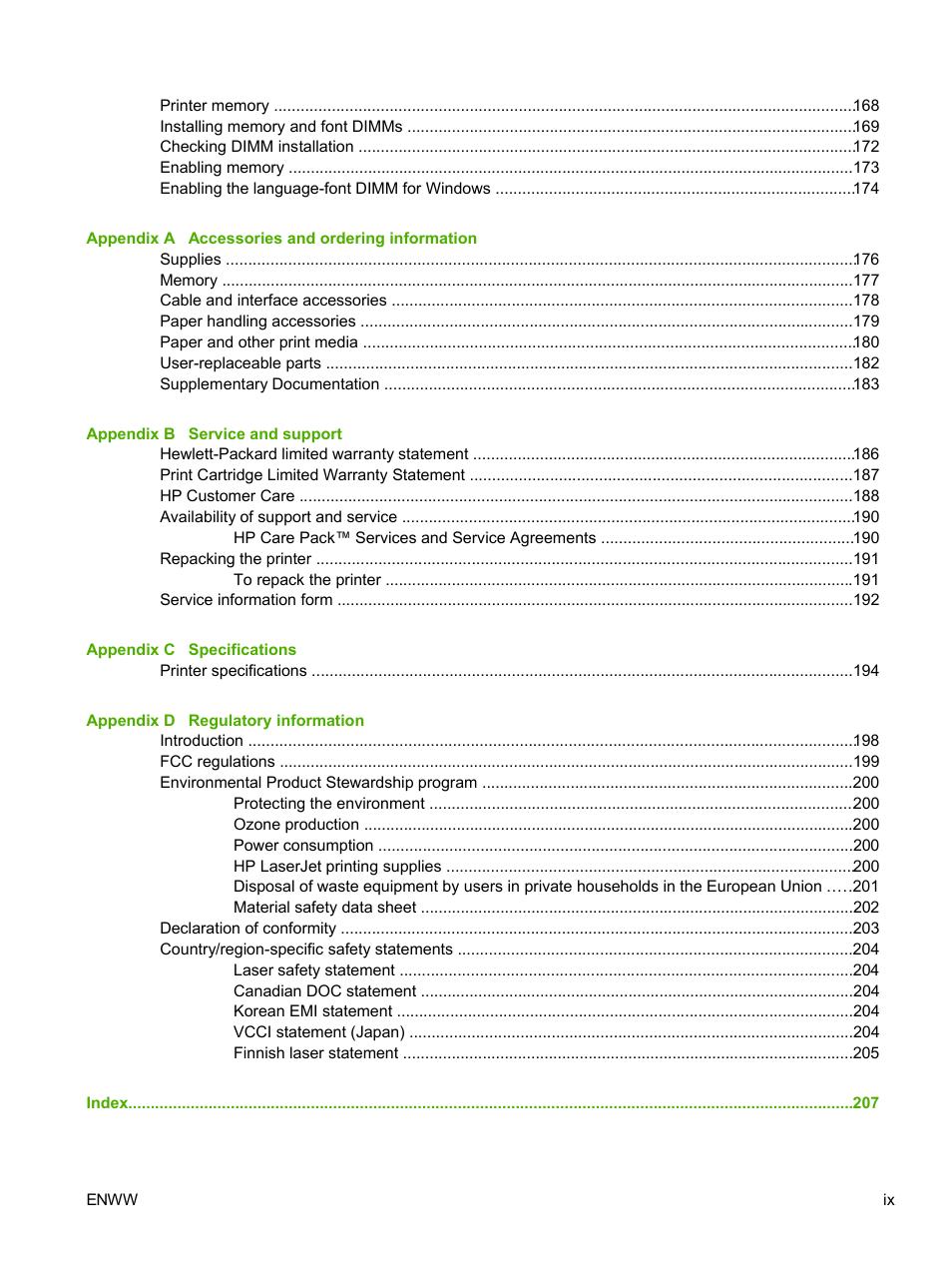 HP 2605dtn User Manual | Page 11 / 228
