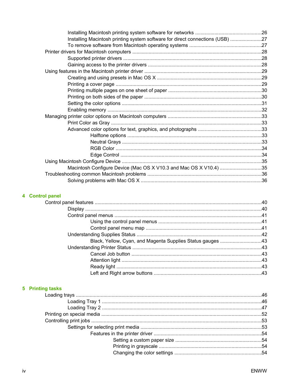 HP 2605dtn User Manual | Page 6 / 228