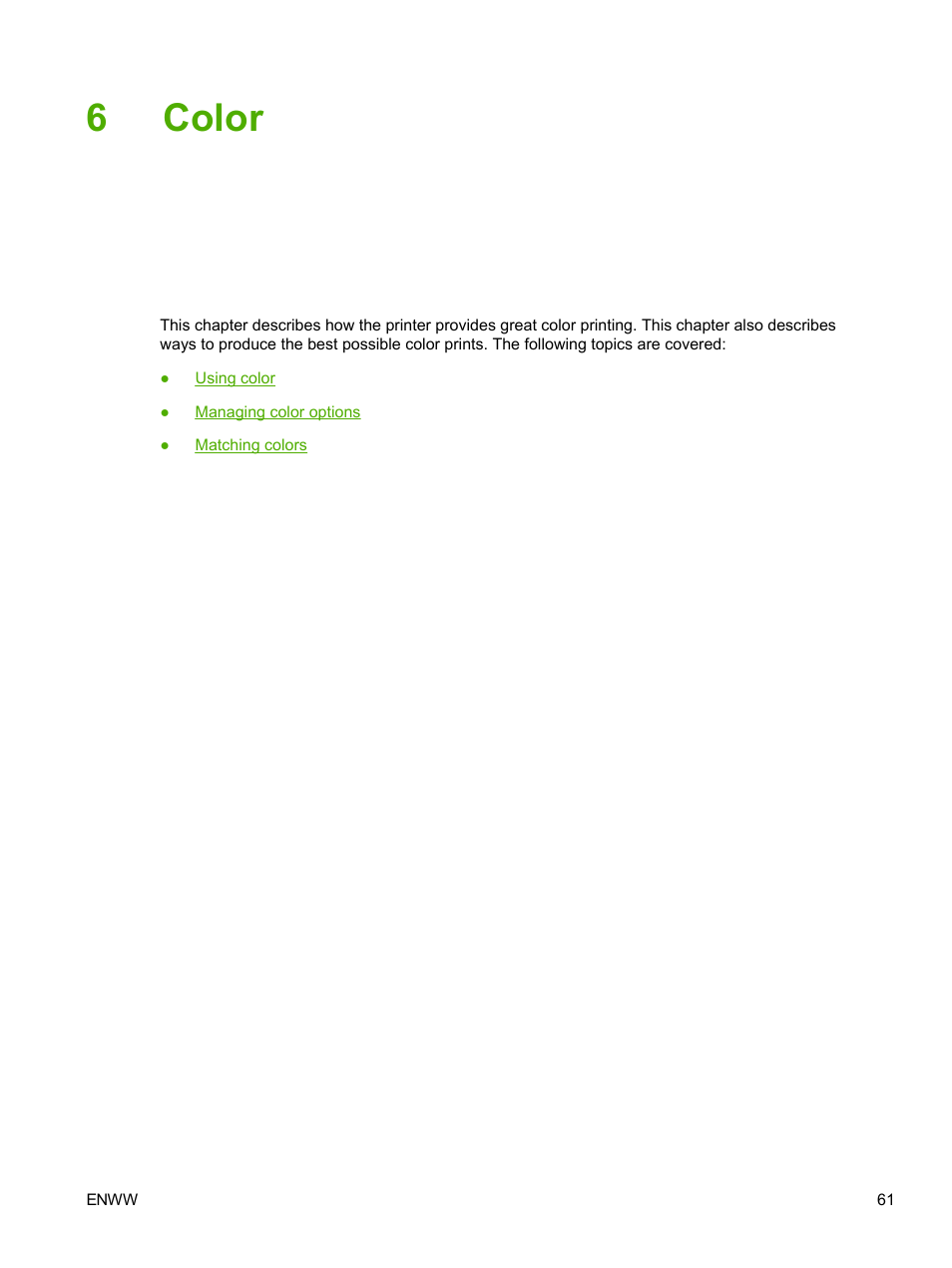 Color, 6 color, 6color | HP 2605dtn User Manual | Page 73 / 228