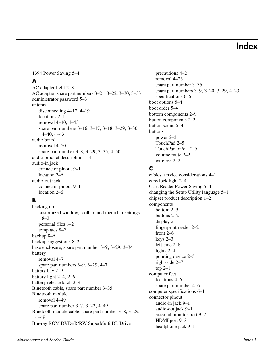 Index | HP DV3 User Manual | Page 177 / 182