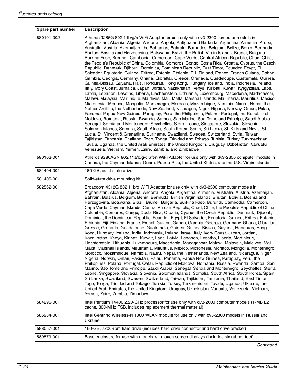 HP DV3 User Manual | Page 58 / 182