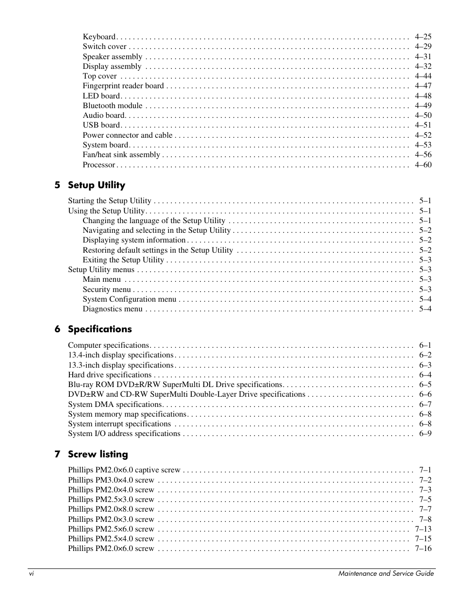 HP DV3 User Manual | Page 6 / 182