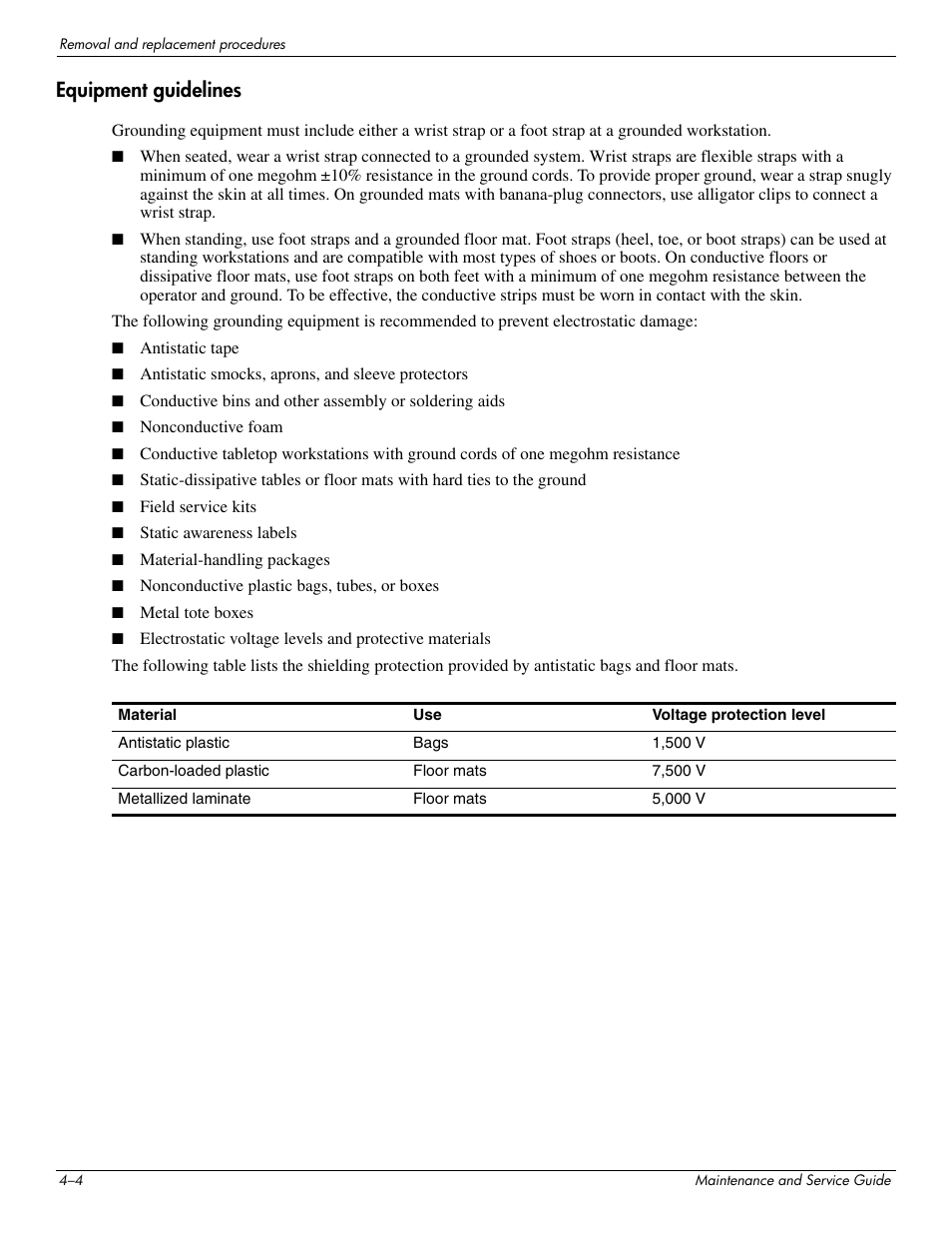 Equipment guidelines | HP DV3 User Manual | Page 66 / 182