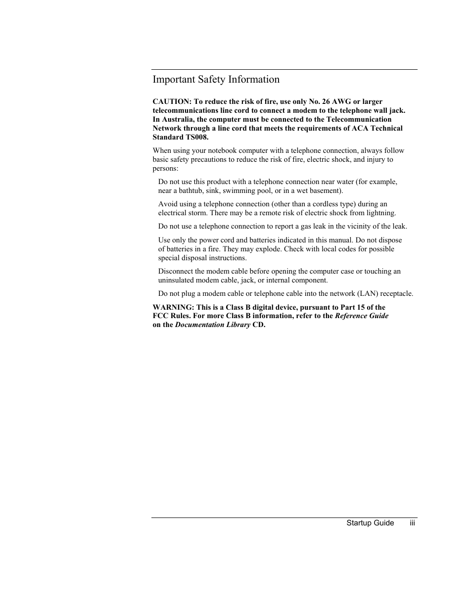 Important safety information | HP Notebook PC User Manual | Page 3 / 41