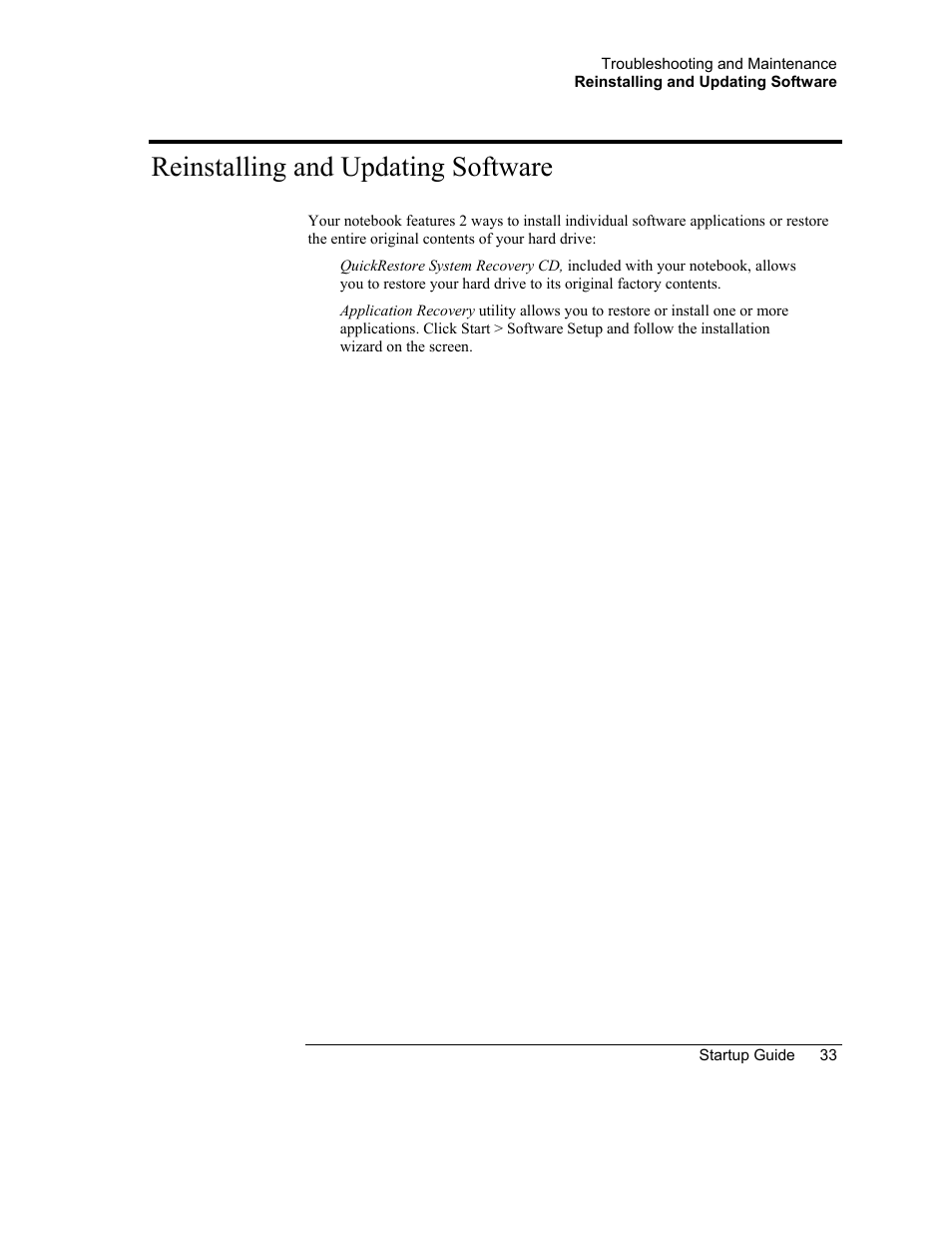 Reinstalling and updating software | HP Notebook PC User Manual | Page 39 / 41