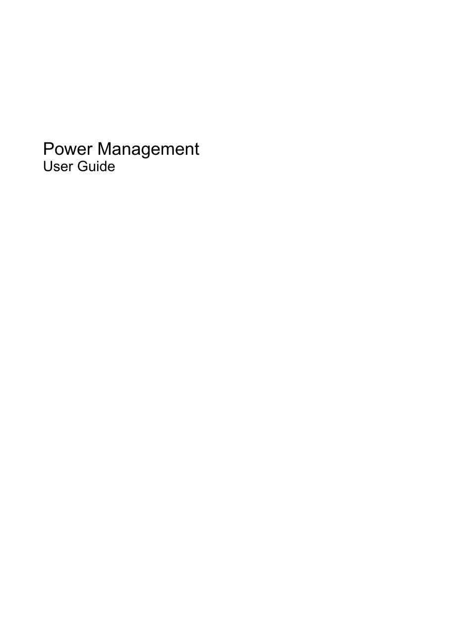 HP Power Management System User Manual | 32 pages