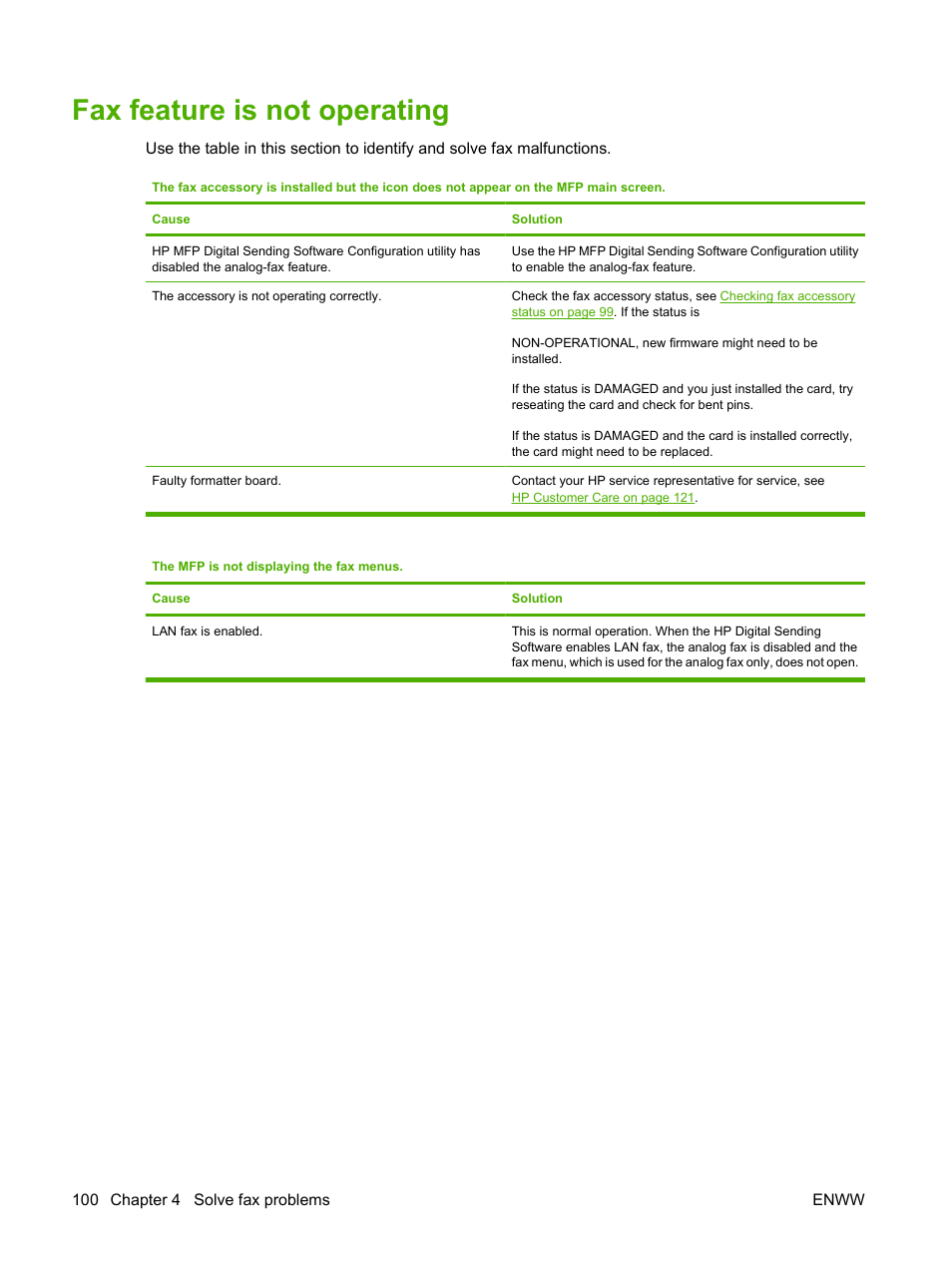 Fax feature is not operating | HP LASERJET 300 User Manual | Page 108 / 148