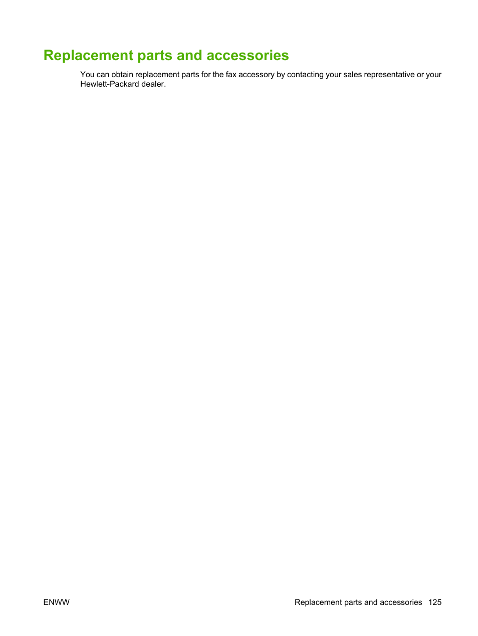 Replacement parts and accessories | HP LASERJET 300 User Manual | Page 133 / 148