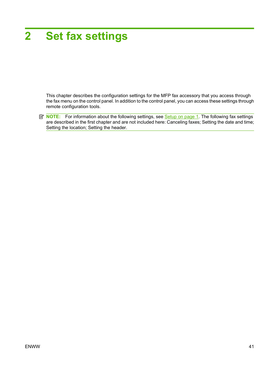 Set fax settings, 2 set fax settings, 2set fax settings | HP LASERJET 300 User Manual | Page 49 / 148