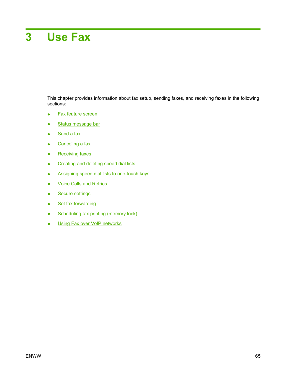 Use fax, 3 use fax, 3use fax | HP LASERJET 300 User Manual | Page 73 / 148