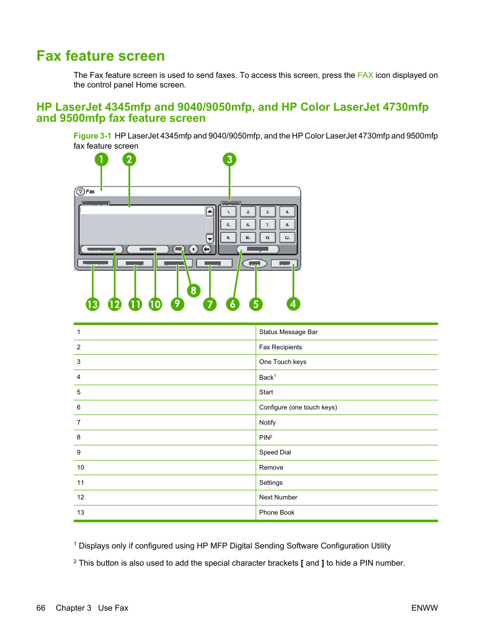 Fax feature screen | HP LASERJET 300 User Manual | Page 74 / 148