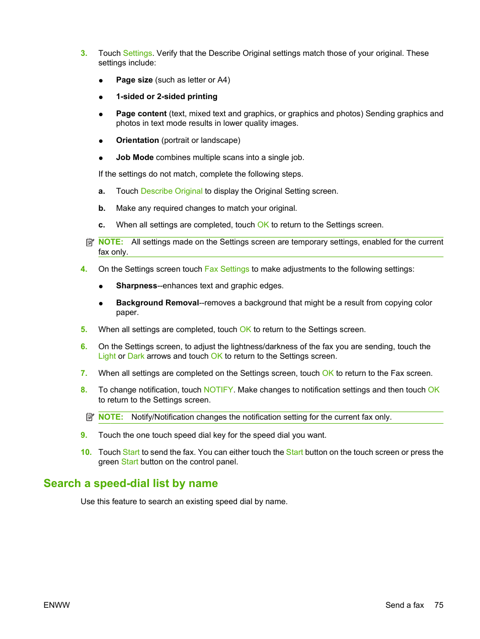 Search a speed-dial list by name | HP LASERJET 300 User Manual | Page 83 / 148