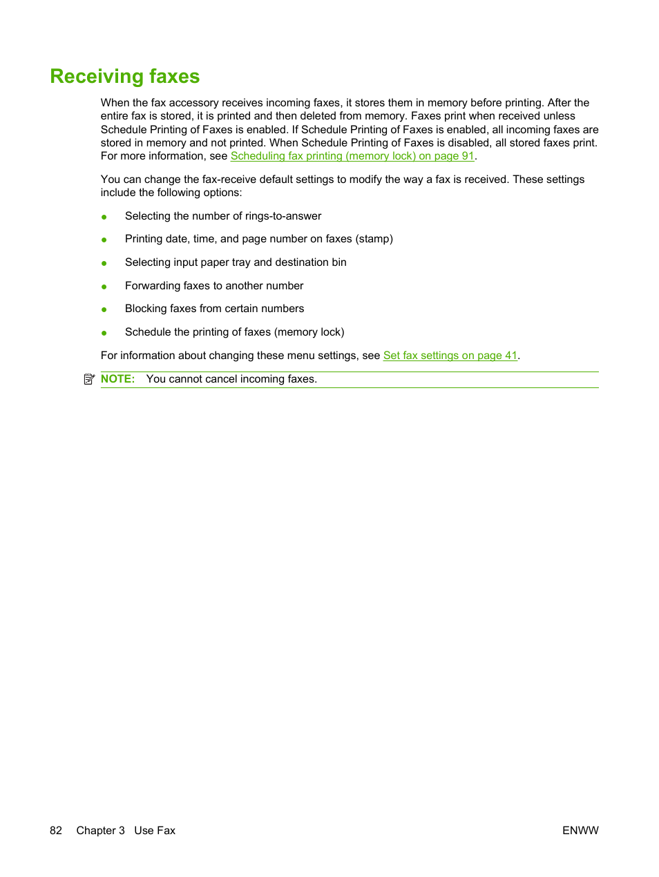 Receiving faxes | HP LASERJET 300 User Manual | Page 90 / 148