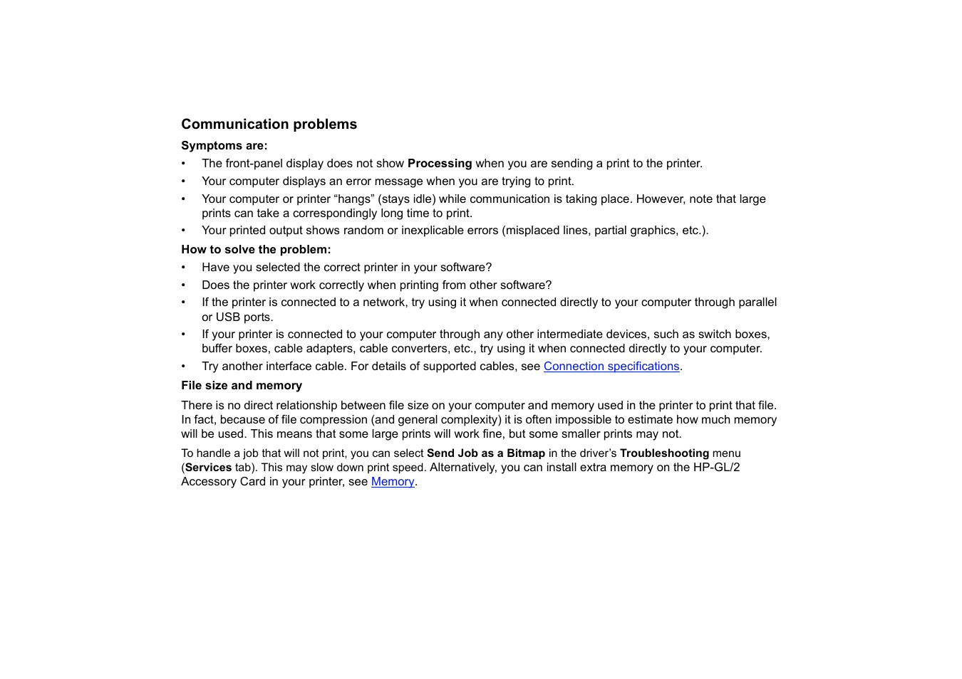 Communication problems | HP 510 User Manual | Page 104 / 219