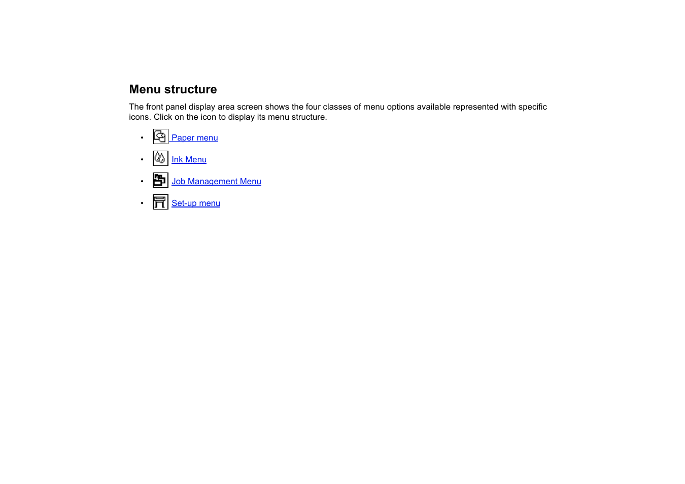 Menu structure | HP 510 User Manual | Page 117 / 219