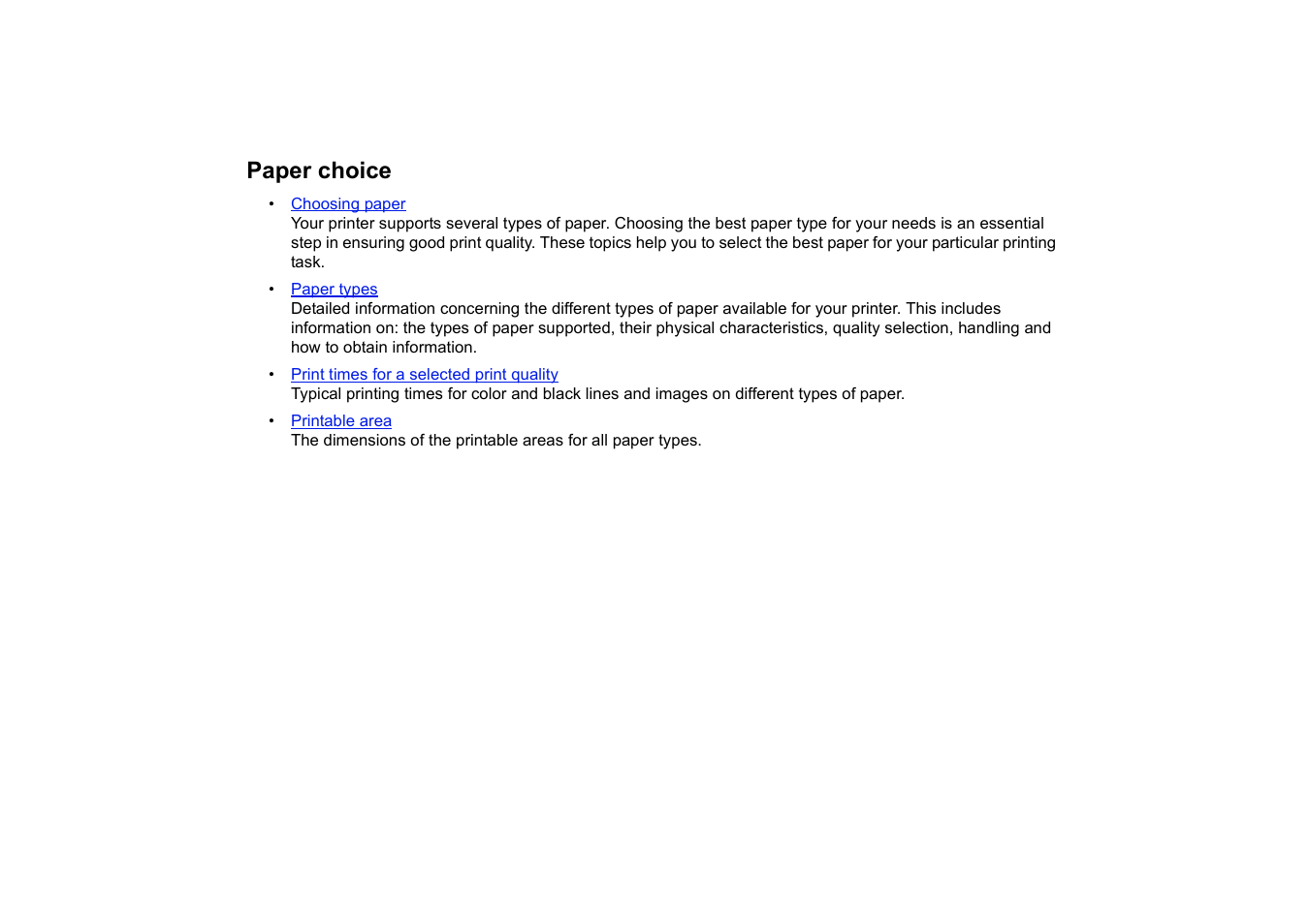 Paper choice | HP 510 User Manual | Page 15 / 219
