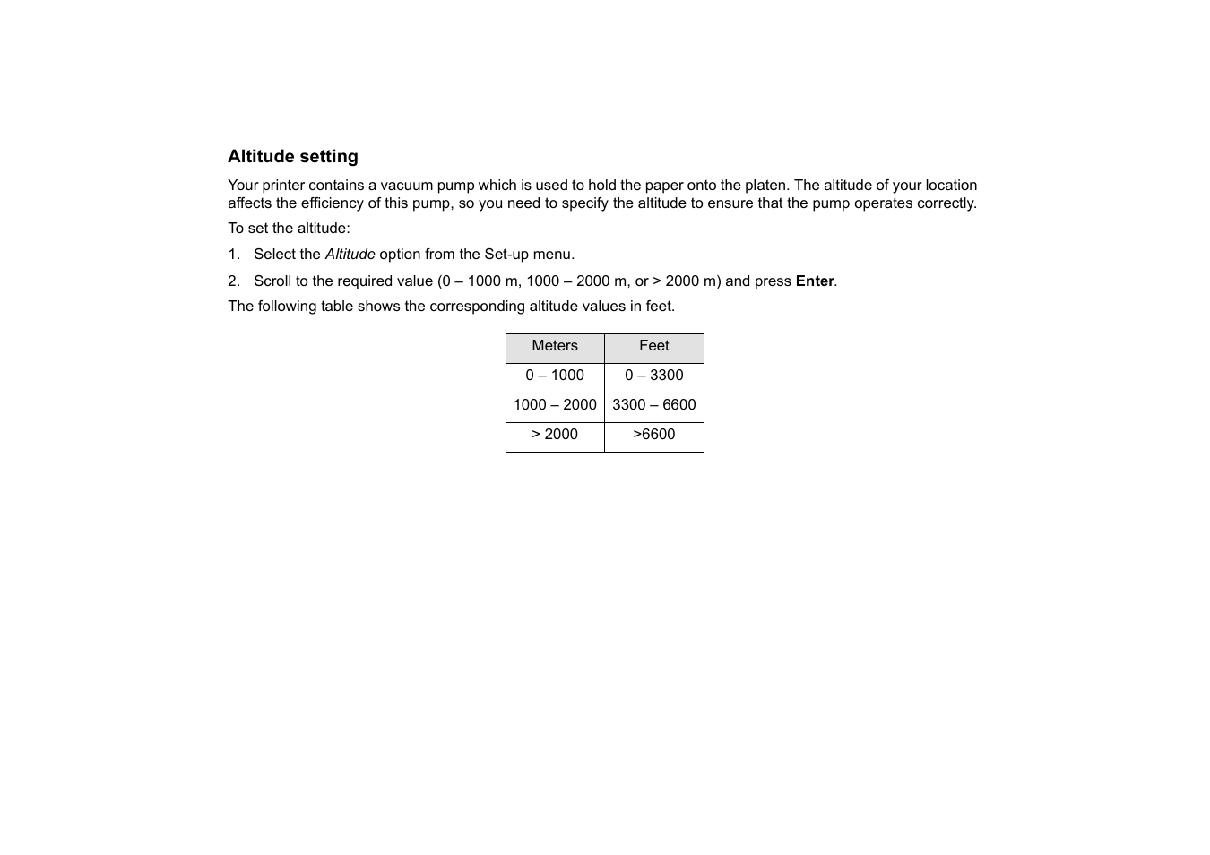Altitude setting | HP 510 User Manual | Page 176 / 219