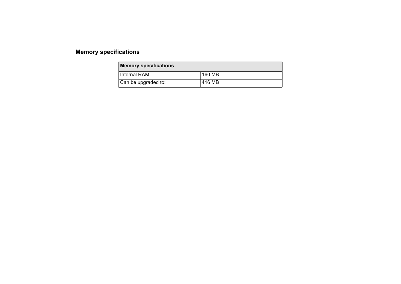Memory specifications | HP 510 User Manual | Page 197 / 219
