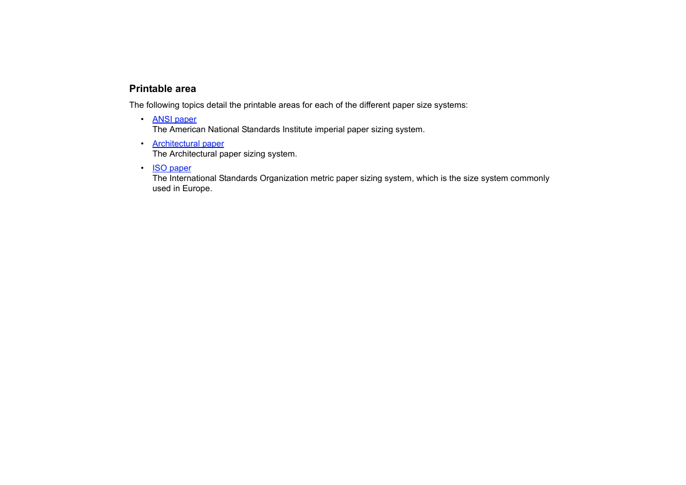Printable area | HP 510 User Manual | Page 30 / 219