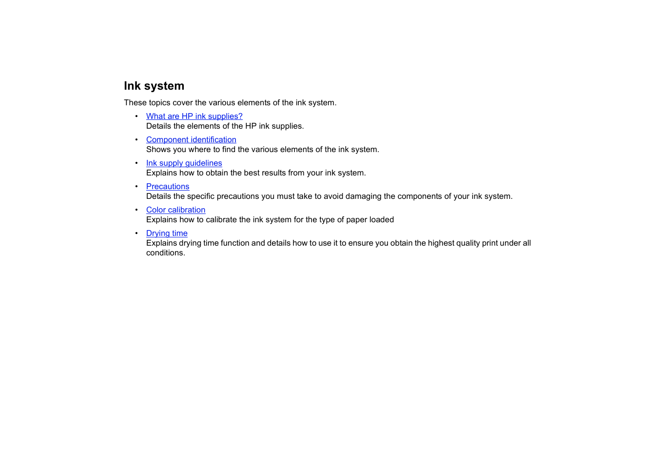 Ink system | HP 510 User Manual | Page 46 / 219