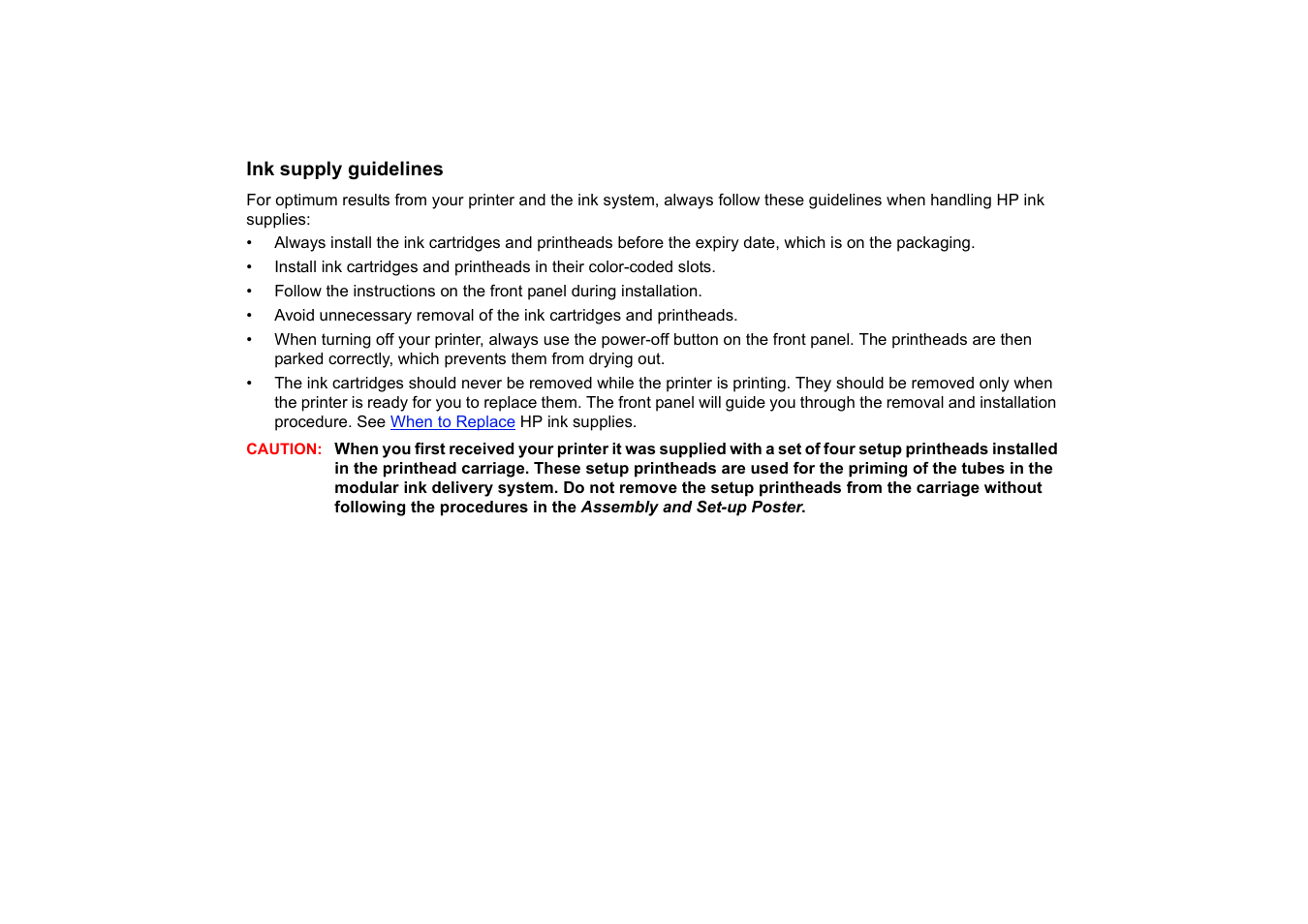 Ink supply guidelines | HP 510 User Manual | Page 49 / 219