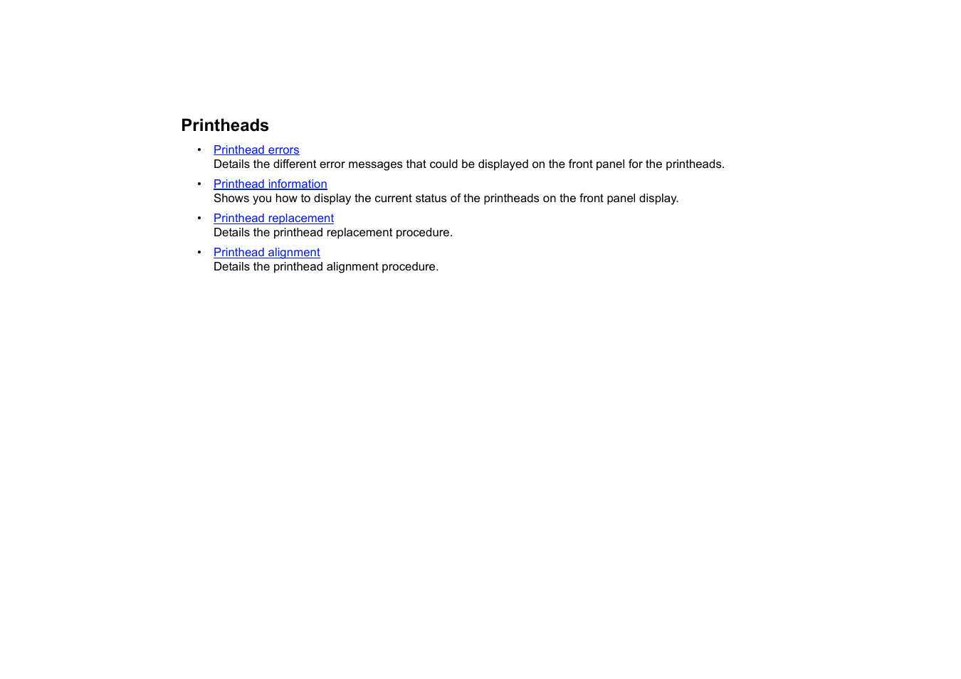 Printheads | HP 510 User Manual | Page 61 / 219