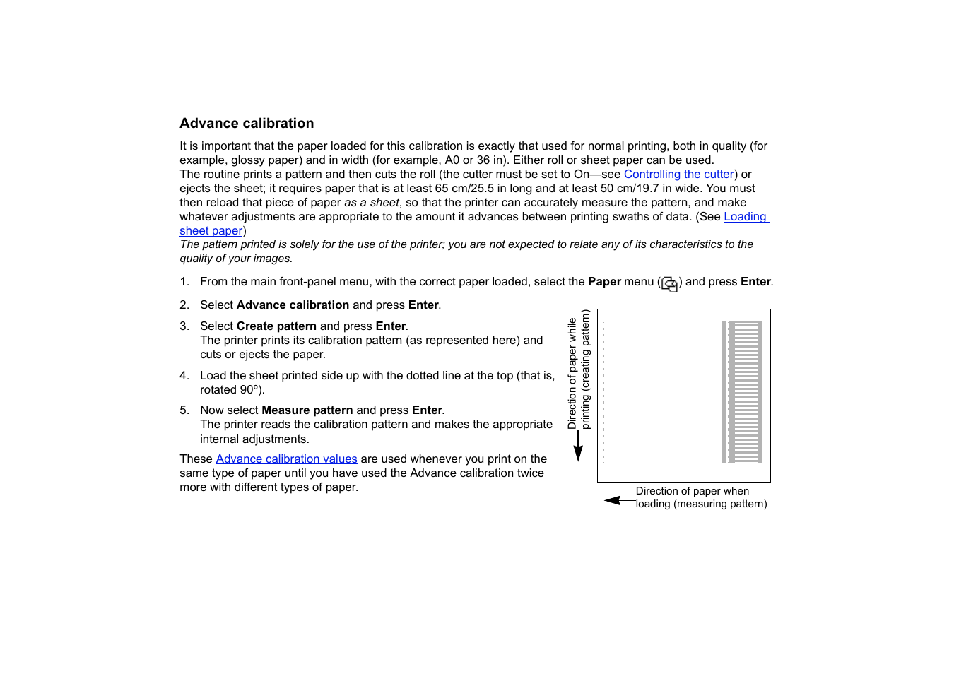 Advance calibration | HP 510 User Manual | Page 75 / 219