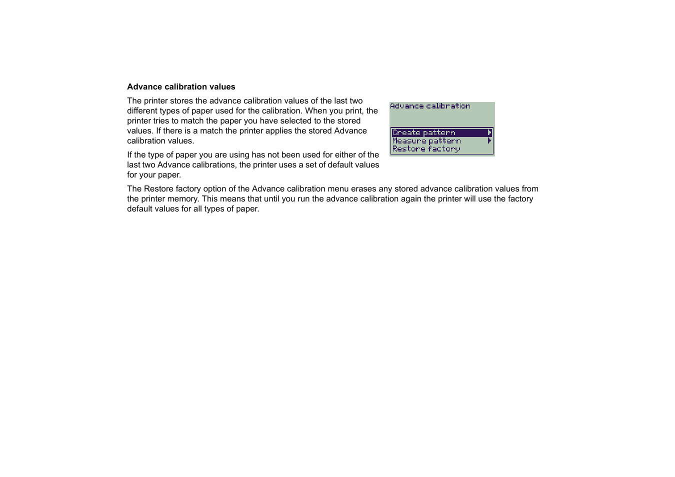 Advance calibration values | HP 510 User Manual | Page 76 / 219