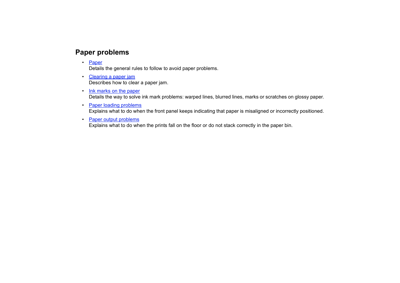 Paper problems | HP 510 User Manual | Page 87 / 219