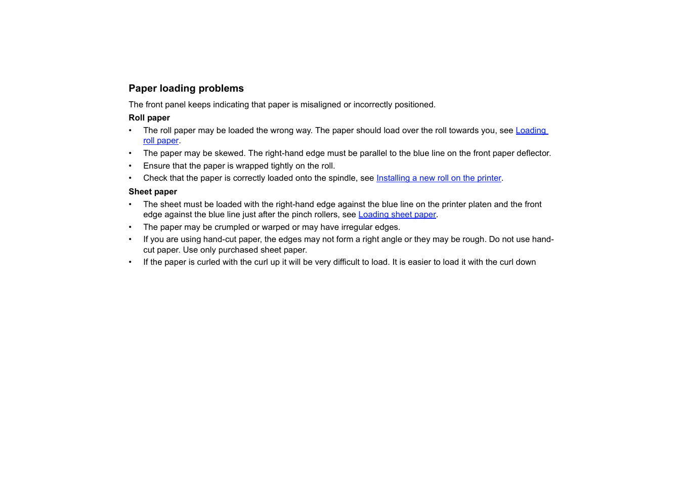 Paper loading problems | HP 510 User Manual | Page 95 / 219