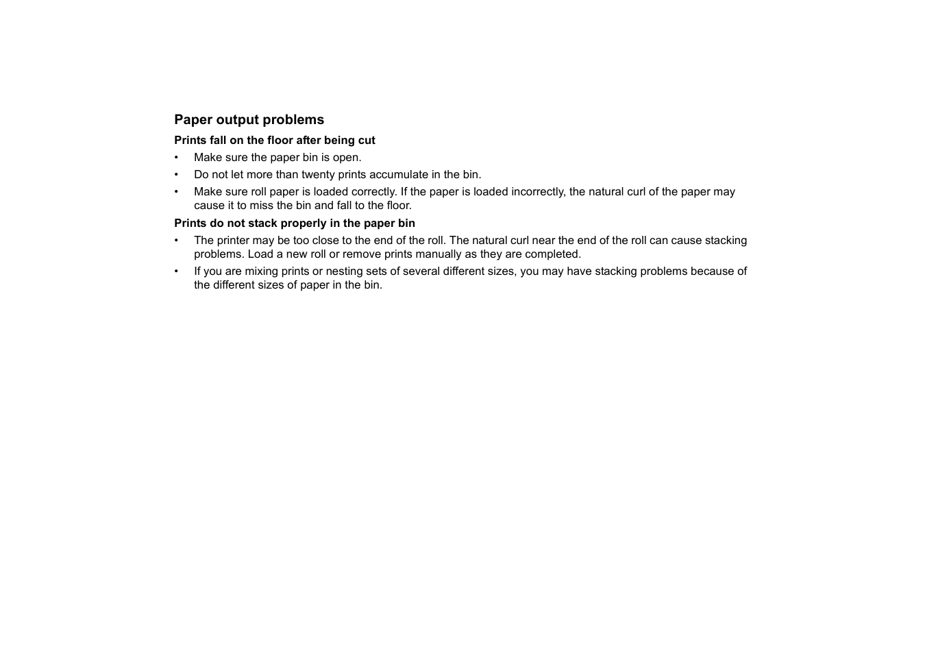 Paper output problems | HP 510 User Manual | Page 96 / 219