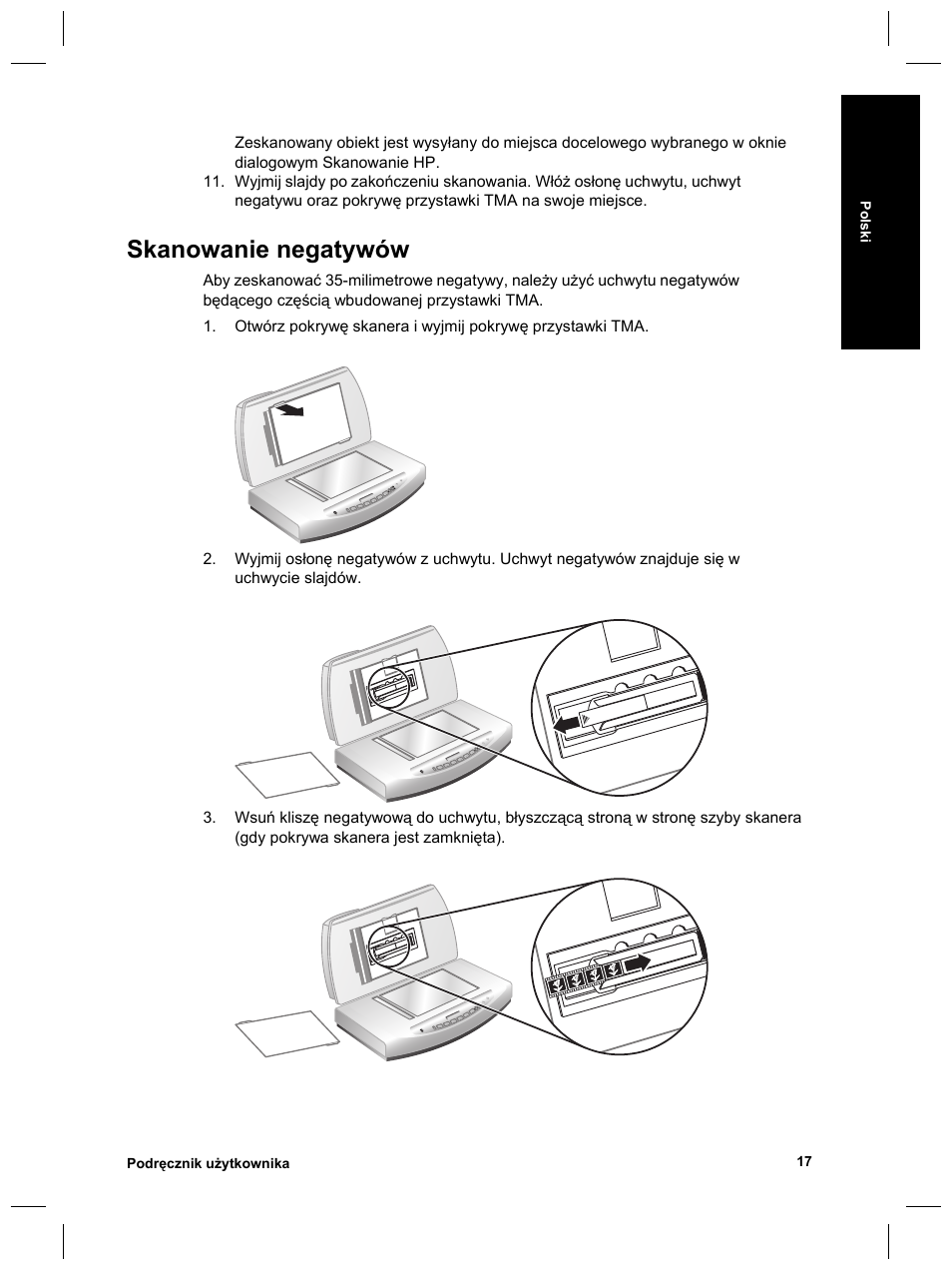 Skanowanie negatywów | HP 8270 User Manual | Page 147 / 332