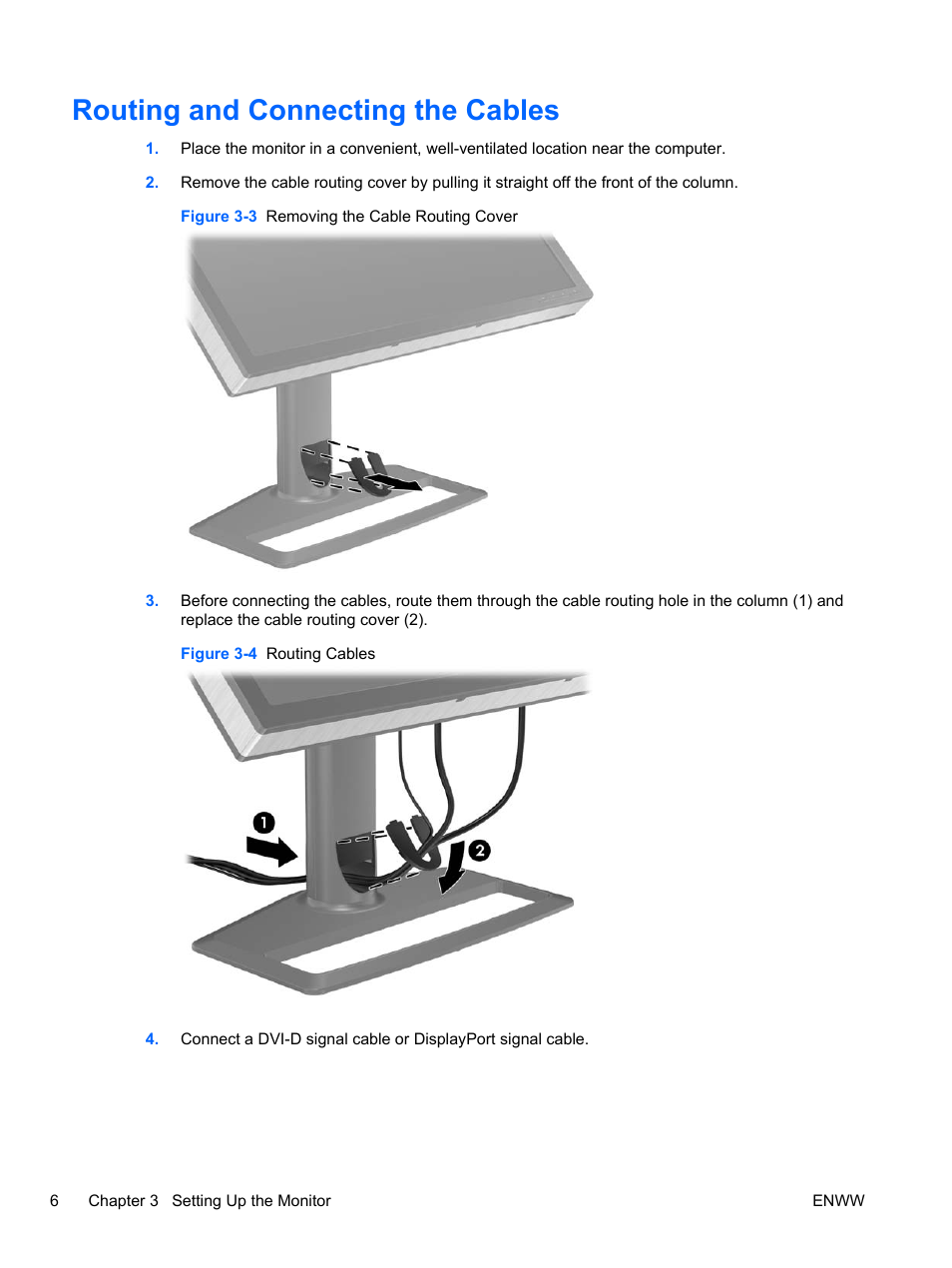 Routing and connecting the cables | HP ZR30w User Manual | Page 12 / 34