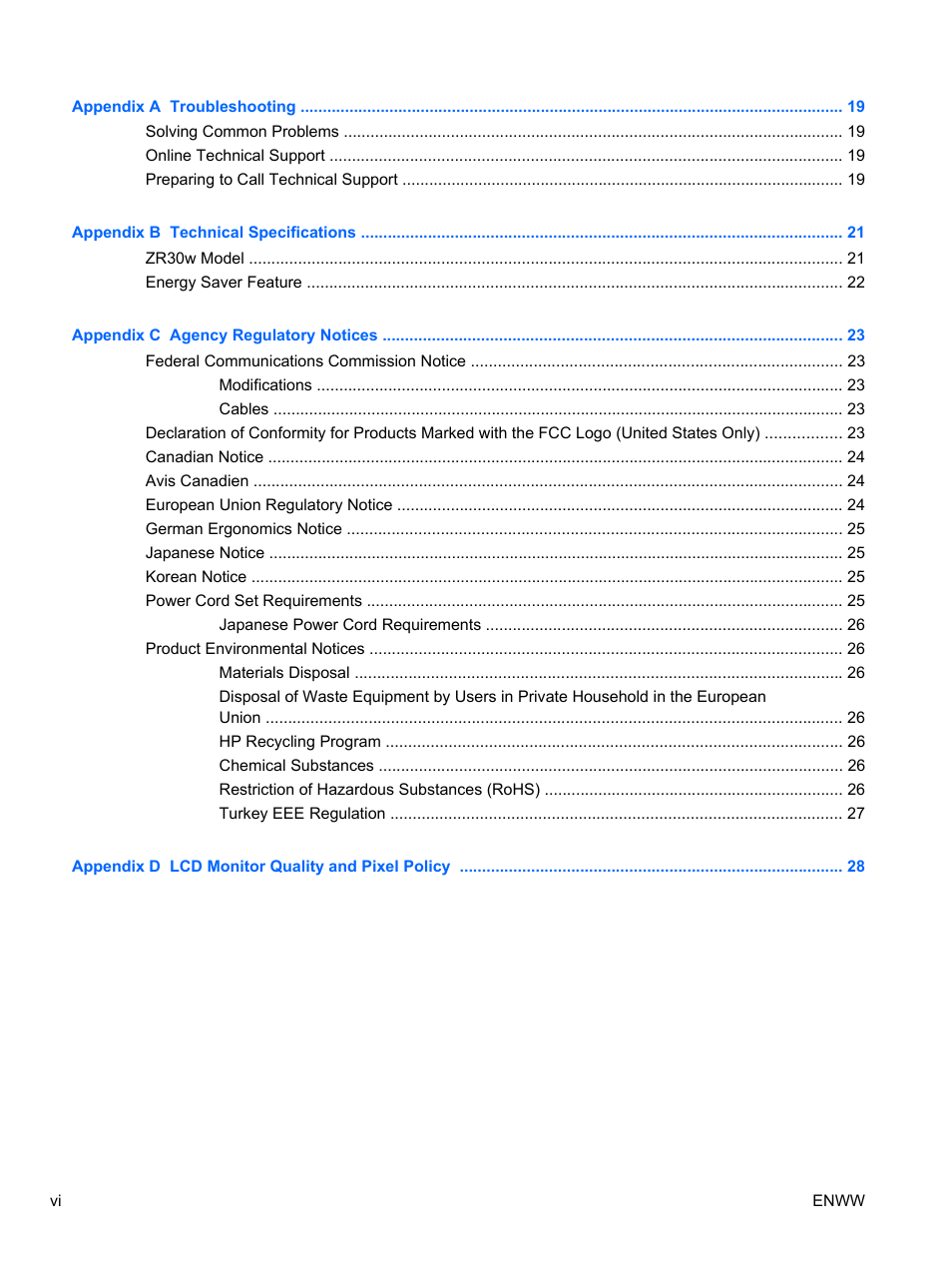 HP ZR30w User Manual | Page 6 / 34
