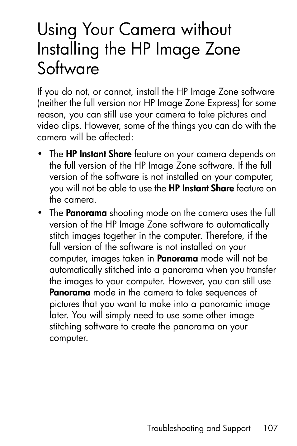 Using your camera without installing the, Hp image zone software, Using your camera without | Using, Your camera without installing the hp image zone, See using your camera, Without installing the hp image zone software on | HP PhotoSmart M22 User Manual | Page 107 / 180