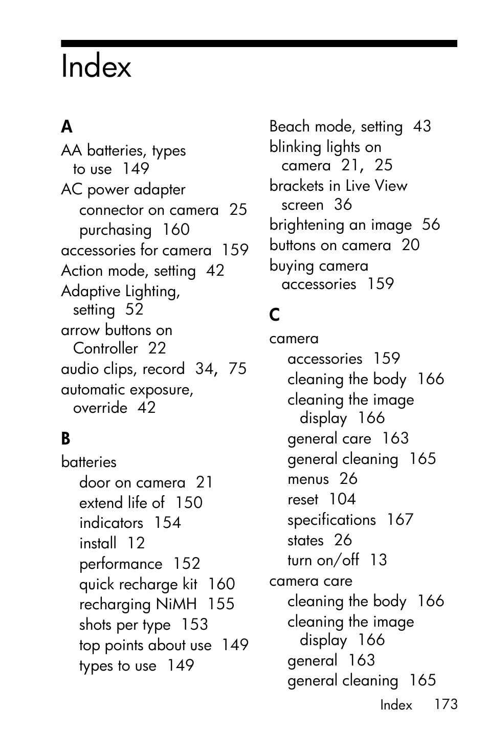 Index | HP PhotoSmart M22 User Manual | Page 173 / 180