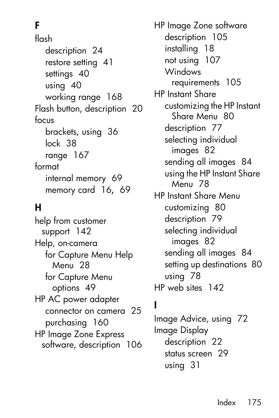 HP PhotoSmart M22 User Manual | Page 175 / 180