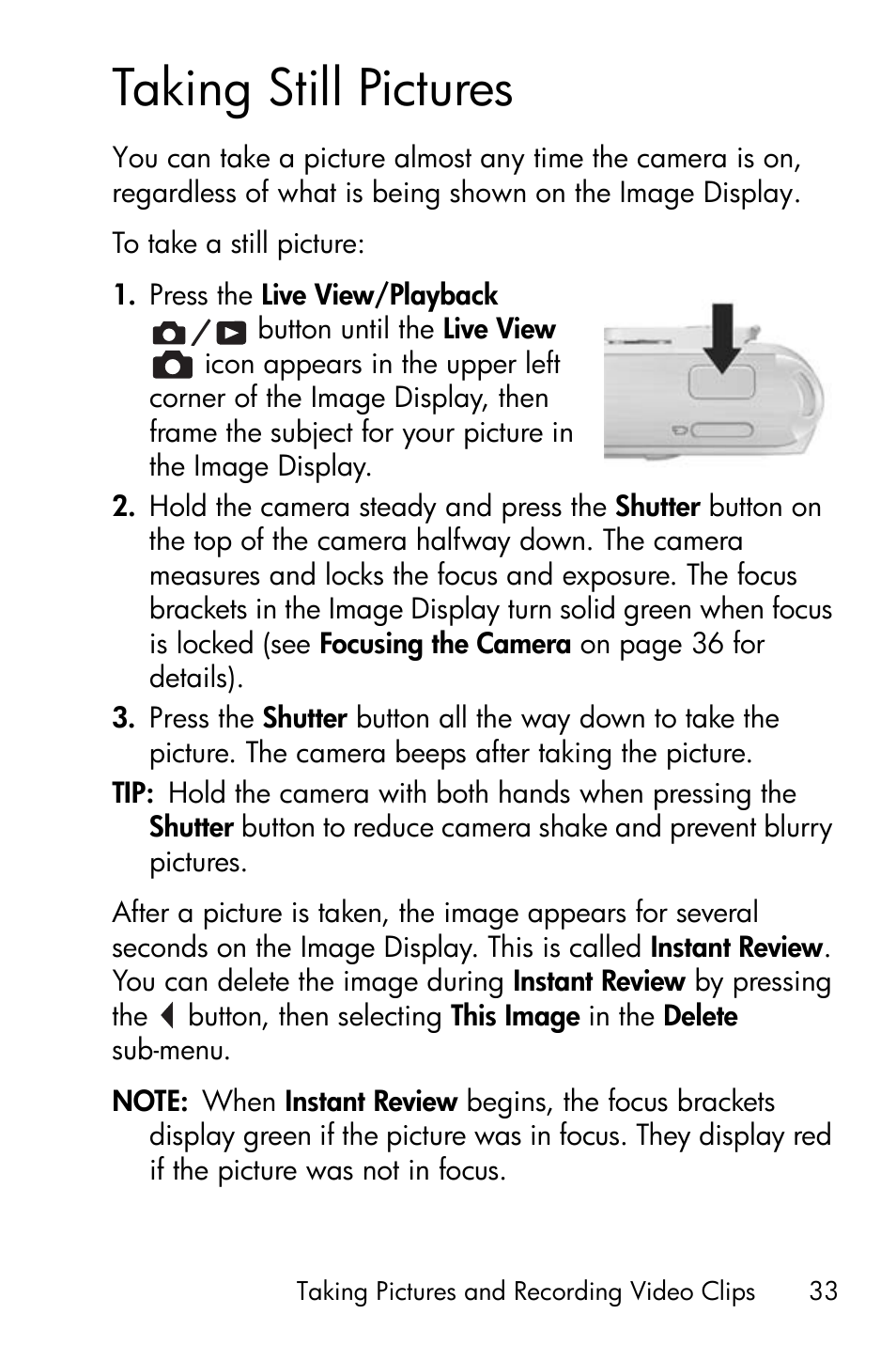Taking still pictures | HP PhotoSmart M22 User Manual | Page 33 / 180