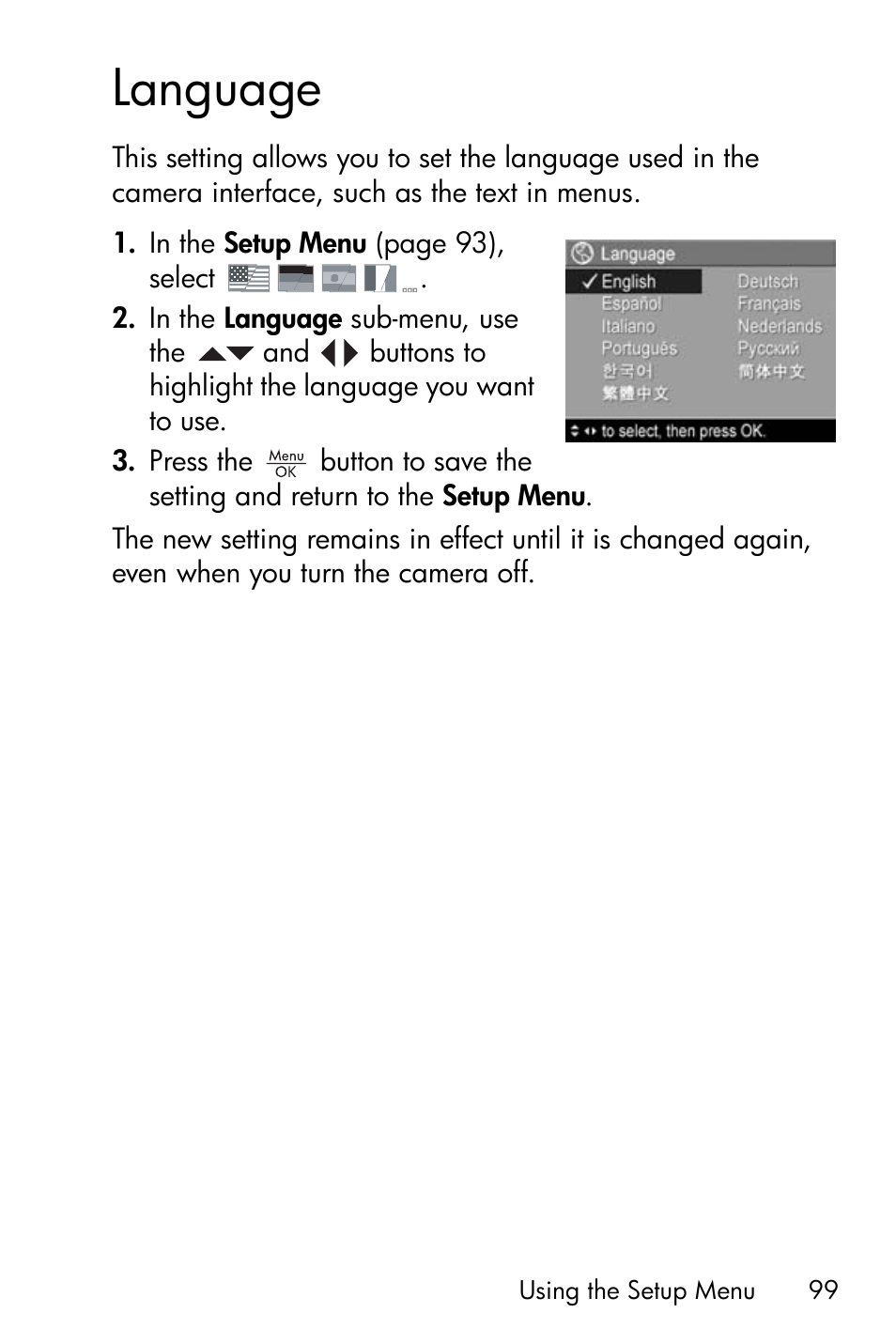 Language | HP PhotoSmart M22 User Manual | Page 99 / 180