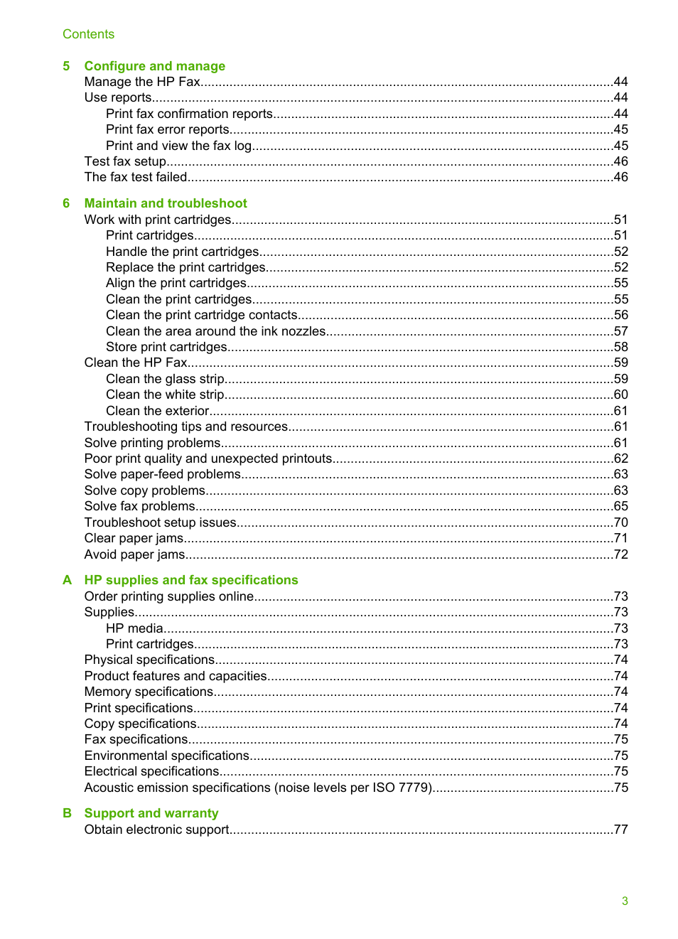 HP 3100 User Manual | Page 7 / 97