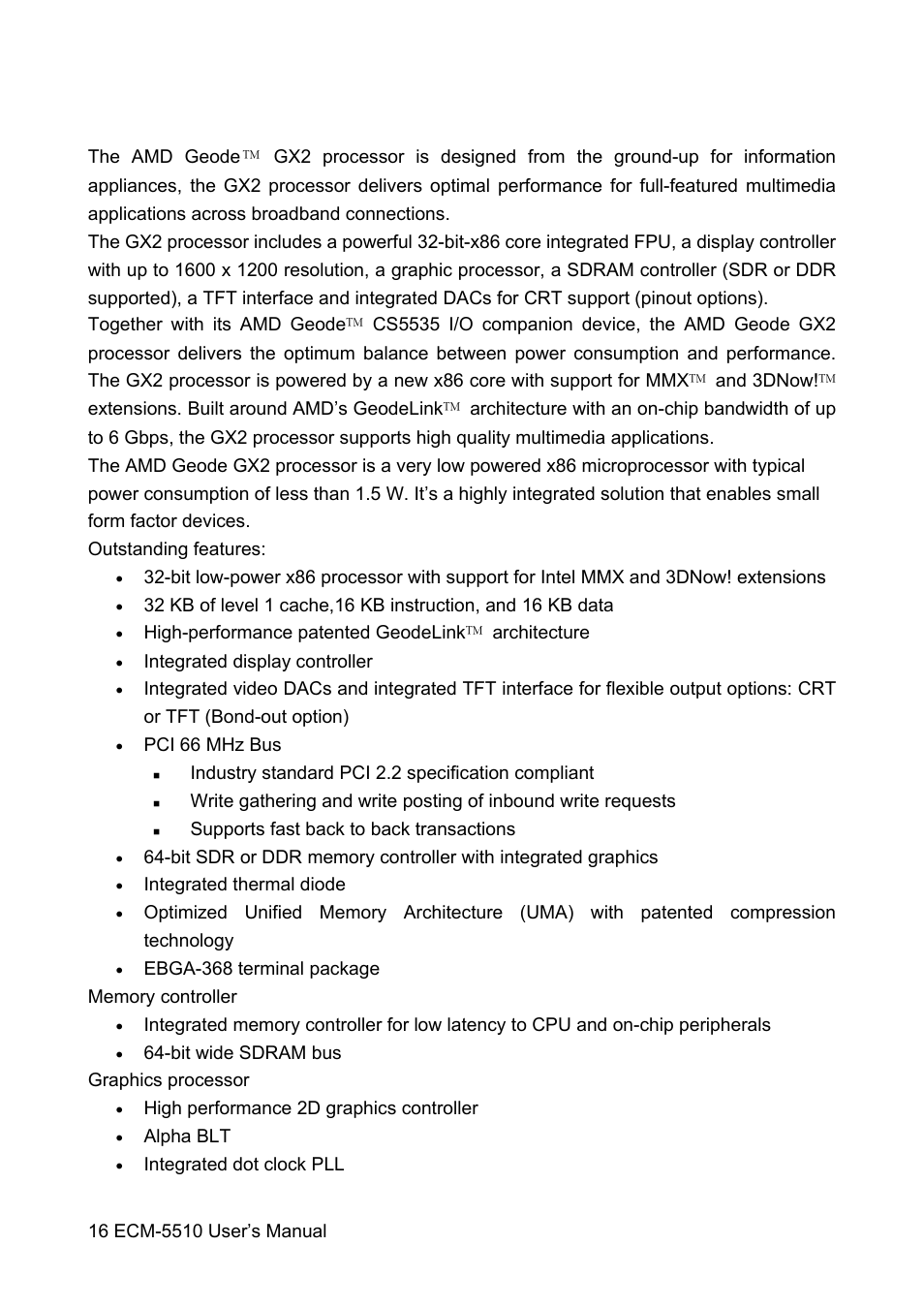 HP AMD Geode ECM-5510 User Manual | Page 16 / 111