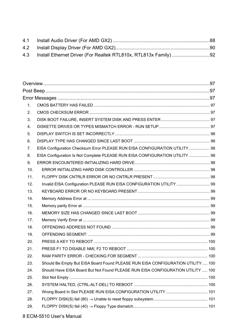 HP AMD Geode ECM-5510 User Manual | Page 8 / 111
