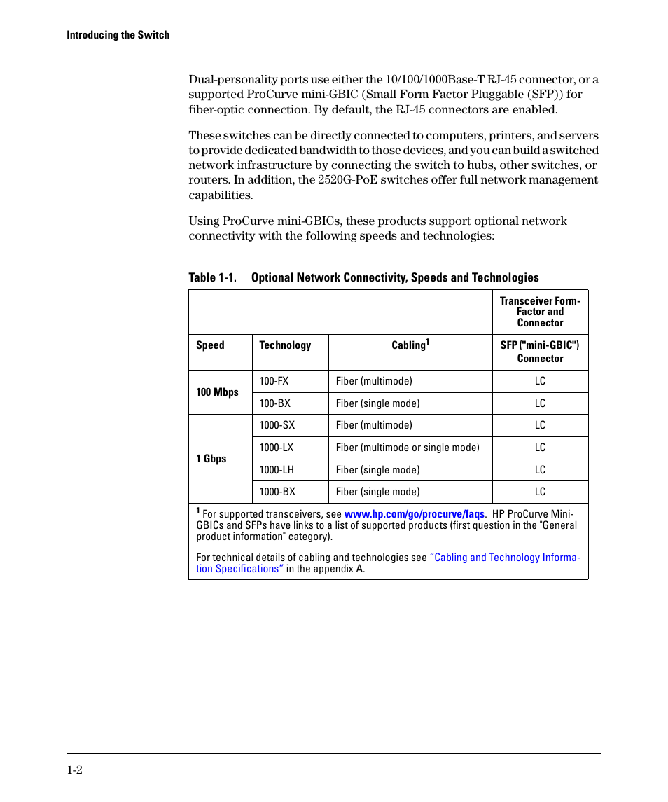 HP 2520G-POE User Manual | Page 10 / 101