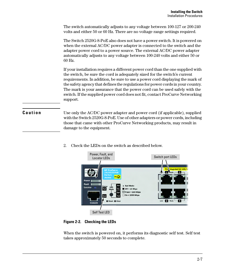 HP 2520G-POE User Manual | Page 27 / 101