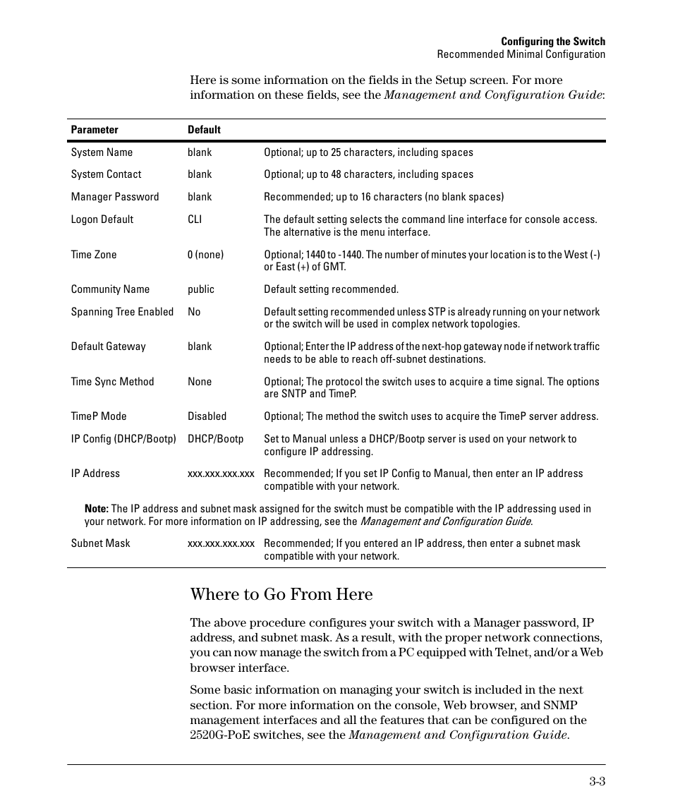 Where to go from here, Where to go from here -3 | HP 2520G-POE User Manual | Page 49 / 101