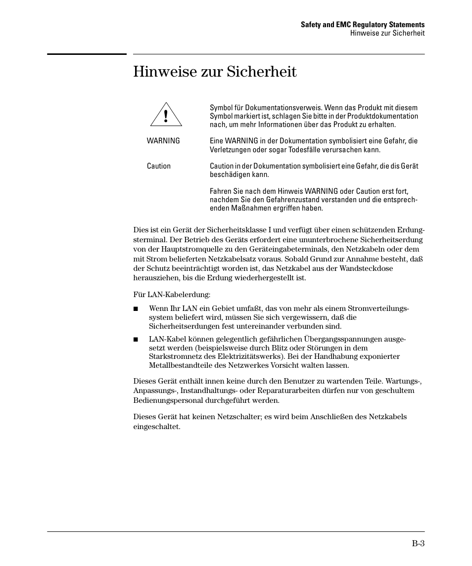 Hinweise zur sicherheit | HP 2520G-POE User Manual | Page 81 / 101