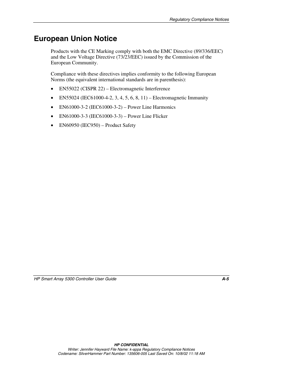 European union notice | HP 5300 User Manual | Page 101 / 164