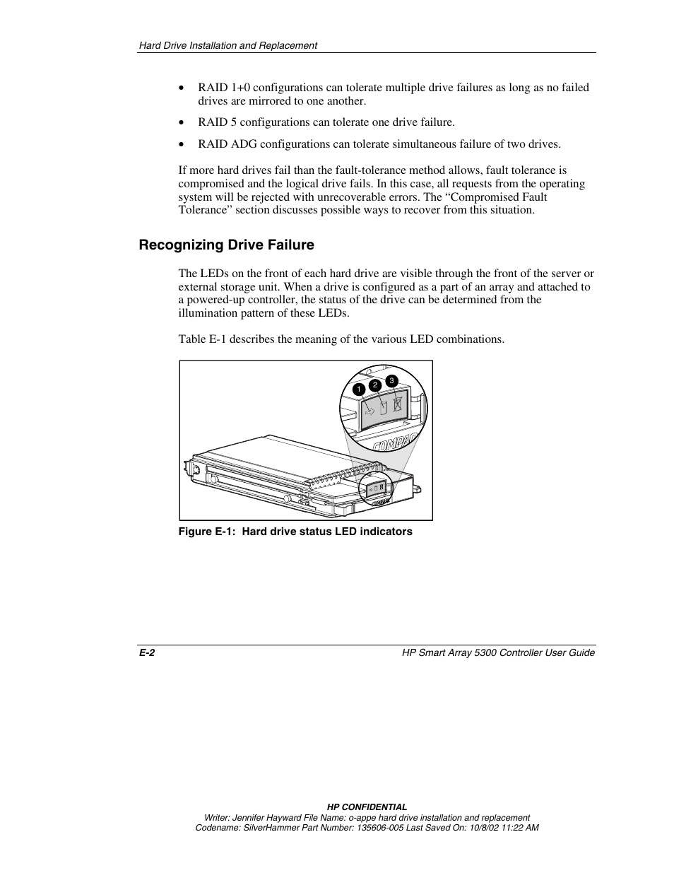 Recognizing drive failure | HP 5300 User Manual | Page 119 / 164