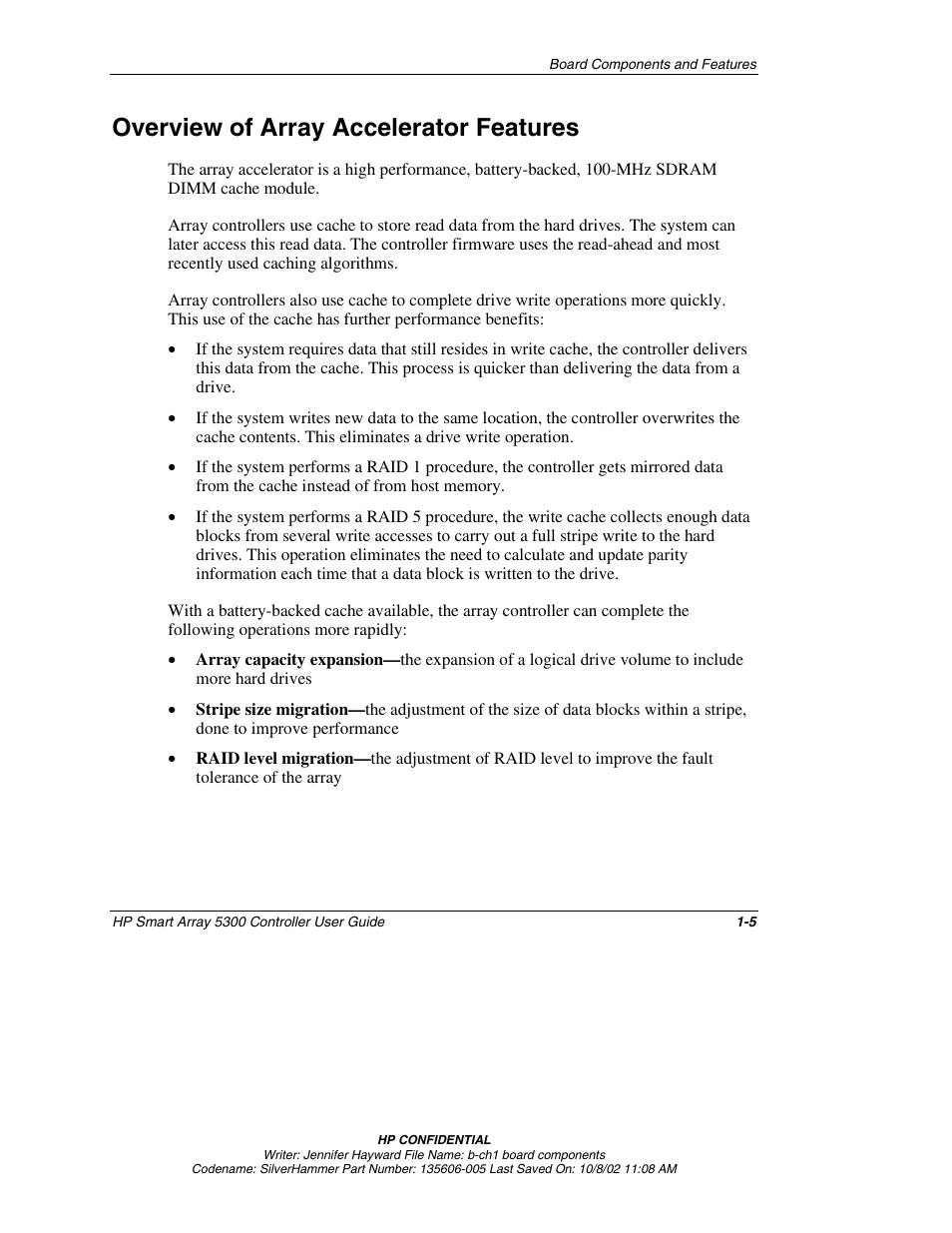 Overview of array accelerator features, Overview of array accelerator features -5 | HP 5300 User Manual | Page 17 / 164